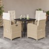 Ensemble à manger de jardin avec coussins 5pcs Beige poly rotin 625723625723