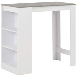 Table de bar avec étagère Blanc 110x50x103 cm 625727625727
