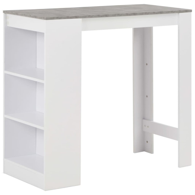 Table de bar avec étagère Blanc 110x50x103 cm 625727625727