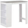 Table de bar avec étagère Blanc 110x50x103 cm 625727625727