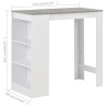 Table de bar avec étagère Blanc 110x50x103 cm 625727625727