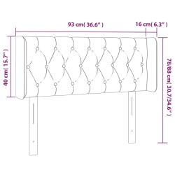 Tête de lit à LED Noir 93x16x78/88 cm Tissu 625729625729