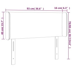 Tête de lit à LED Noir 93x16x78/88 cm Tissu 625732625732
