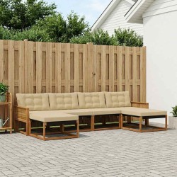 Ensemble de canapés d'extérieur 6 pcs Naturel et Beige 625734625734