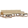 Ensemble de canapés d'extérieur 6 pcs Naturel et Beige 625734625734