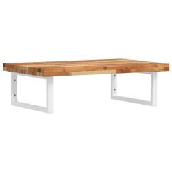 Étagère de vasque murale acier et bois massif d'acacia 625736625736