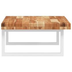 Étagère de vasque murale acier et bois massif d'acacia 625736625736
