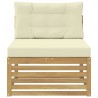 Sofa de milieu extérieur Bois d'Acacia Massif Blanc 625738625738