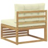 Sofa de milieu extérieur Bois d'Acacia Massif Blanc 625738625738