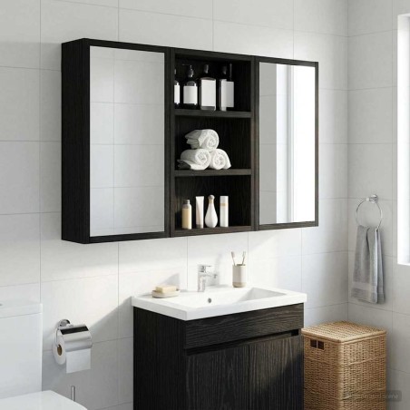 Armoire murale de salle de bain Chêne Noir 30 x 10 x 50 cm 625744625744