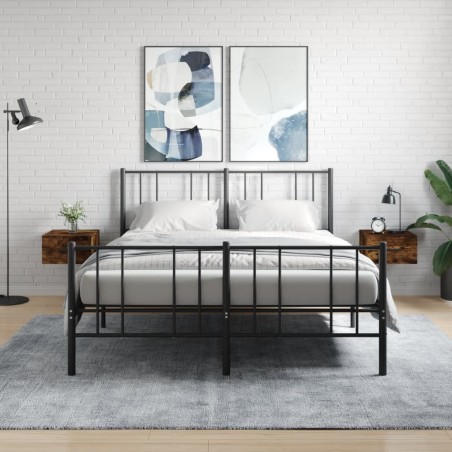 Tables de chevet murales 2 pcs chêne fumé 35x35x20 cm 625747625747