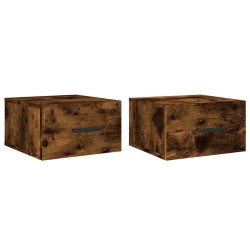 Tables de chevet murales 2 pcs chêne fumé 35x35x20 cm 625747625747