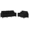 Ensemble de canapés 2 pcs avec coussins Noir Tissu 625751625751