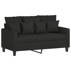 Ensemble de canapés 2 pcs avec coussins Noir Tissu 625751625751