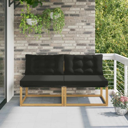 Sofa de milieu extérieur Bois d'acacia massif et Textilène 625753625753