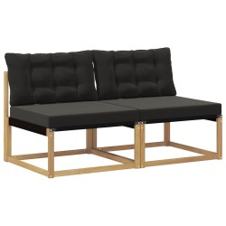 Sofa de milieu extérieur Bois d'acacia massif et Textilène 625753625753