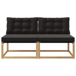Sofa de milieu extérieur Bois d'acacia massif et Textilène 625753625753