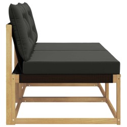 Sofa de milieu extérieur Bois d'acacia massif et Textilène 625753625753