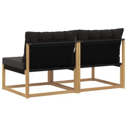 Sofa de milieu extérieur Bois d'acacia massif et Textilène 625753625753
