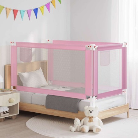 Barrière de sécurité de lit d'enfant Rose 160x25 cm Tissu 625754625754