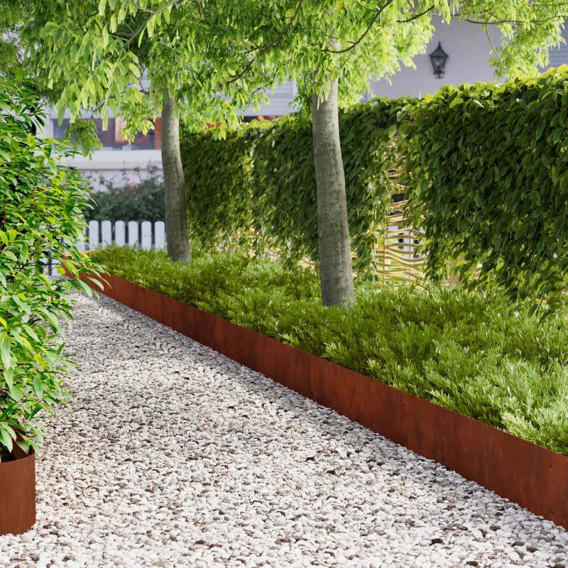 Bordure de Pelouse 20 pcs 103 x 25 cm Acier Rouillé 625755625755