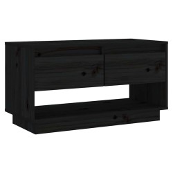 Meuble TV Noir 74x34x40 cm Bois de pin massif 625756625756