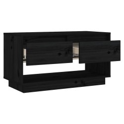 Meuble TV Noir 74x34x40 cm Bois de pin massif 625756625756