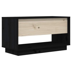 Meuble TV Noir 74x34x40 cm Bois de pin massif 625756625756