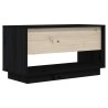 Meuble TV Noir 74x34x40 cm Bois de pin massif 625756625756