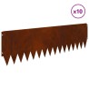 Bordure de Pelouse 10 pcs 103 x 30 cm Acier Rouillé 625760625760
