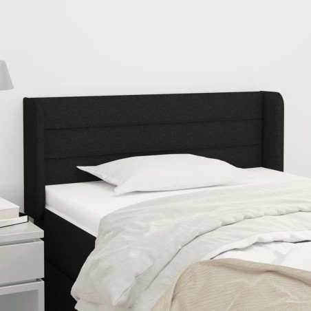 Tête de lit avec oreilles Noir 103x16x78/88 cm Tissu 625761625761