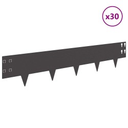Bordure de Pelouse 30 pcs 100 x 20 cm Acier Noir 625764625764