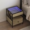Table de chevet avec LED infini chêne sonoma 40x40x51 cm 625773625773