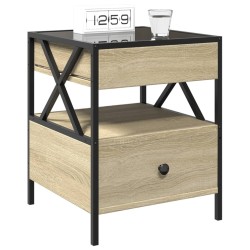 Table de chevet avec LED infini chêne sonoma 40x40x51 cm 625773625773