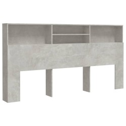 Armoire de tête de lit Gris béton 200x19x103,5 cm 625778625778