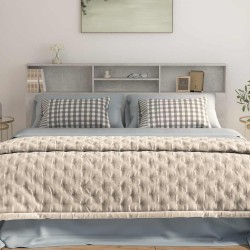 Armoire de tête de lit Gris béton 200x19x103,5 cm 625778625778