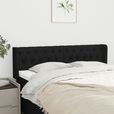 Tête de lit avec oreilles Noir 163x16x78/88 cm Tissu 625782625782