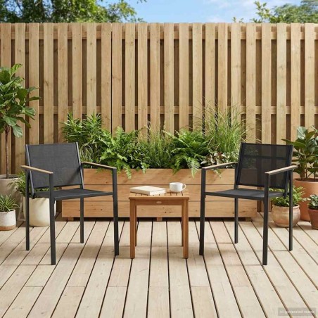 Chaises de jardin 2 pcs Noir et anthracite 53,5 x 59 x 77 cm 625785625785