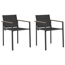 Chaises de jardin 2 pcs Noir et anthracite 53,5 x 59 x 77 cm 625785625785