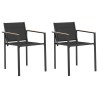 Chaises de jardin 2 pcs Noir et anthracite 53,5 x 59 x 77 cm 625785625785