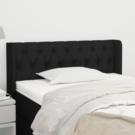Tête de lit avec oreilles Noir 103x16x78/88 cm Tissu 625787625787
