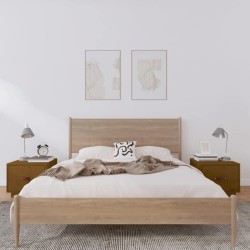 Tables de chevet 2pcs Marron miel 40x34x35cm Bois de pin massif 625792625792