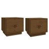 Tables de chevet 2pcs Marron miel 40x34x35cm Bois de pin massif 625792625792