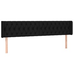 Tête de lit avec oreilles Noir 183x16x78/88 cm Tissu 625793625793