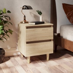 Table de chevet avec pieds en pin Chêne sonoma 40x35x50 cm 625798625798