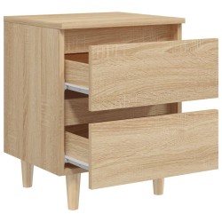 Table de chevet avec pieds en pin Chêne sonoma 40x35x50 cm 625798625798