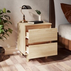 Table de chevet avec pieds en pin Chêne sonoma 40x35x50 cm 625798625798