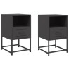 Tables de chevet 2 pcs noir 36x39x60,5 cm acier 625802625802