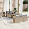 Salon de jardin avec coussins 6 pcs beige résine tressée 625807625807