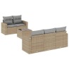 Salon de jardin avec coussins 6 pcs beige résine tressée 625807625807